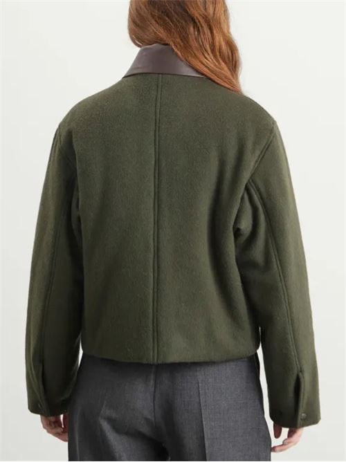 Bomber crop AURALEE | A25AB06BFDARKOLIVE