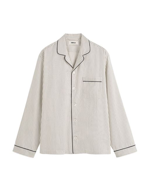 Camicia del pigiama a righe TEKLA | 5740014947SHIRTBROWNPINSTRIPES